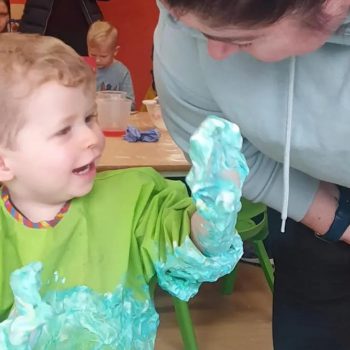 Child playing with Slime at Deansrath Family Centre